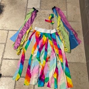 Rainbow skirt and arm bands